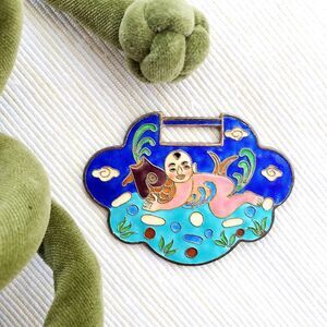 Enameled Vintage Asian Art Pendant